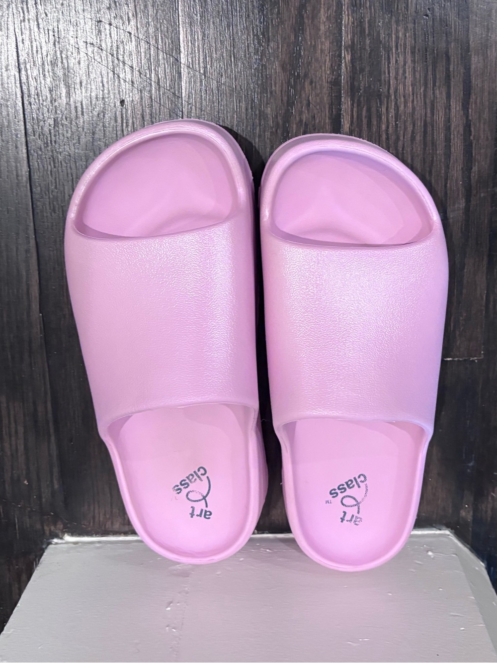 Pink Platform Slide Sandals - art class